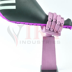 Pagaie de frappe double face Taekwondo avec impression de logo personnalisé, texture carbone, noir et violet, 3 bandes, équipement d'arts martiaux - Product Image 4