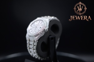 Reloj Mossinate de Acero Inoxidable Plateado de Alta Calidad, Elegante y Resistente al Agua con Diamantes Genuinos para Uso Diario - Product Image 3