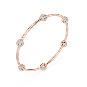 Bracelet en or jaune 14 carats avec diamant rond cultivé en laboratoire pour femmes |   Vêtements de mariage |   Nouveau diamant cultivé - Product Image 6