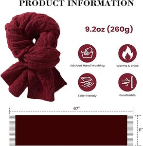 Bufanda de punto unisex de alto margen de beneficio - Muffler de invierno listo para la venta minorista - Envoltura de moda de punto acanalado suave con logotipo personalizado - Product Image 2
