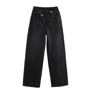 Pantalones Vaqueros de Mezclilla para Mujer de Cintura Alta y Pierna Ancha, Lavados, de Moda - ¡Gran Oferta! - Product Image 2