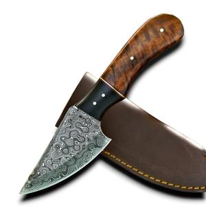 Cuchillo de Supervivencia Táctico de 8 Pulgadas, Forjado a Mano, Hoja de Acero de Damasco de 3 Pulgadas, Afilada como una Navaja, Estilo Gota de Lluvia, Mango de Madera, para Caza, Camping y Uso Diario - Product Image 1