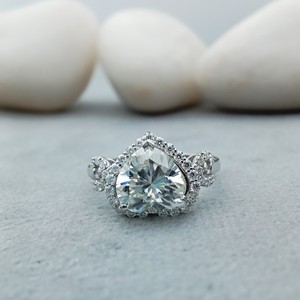 D'VINS JEWELS Bague de fiançailles et de mariage tendance en forme de cœur, taille brillante, couleur D, or rose, certifiée - Product Image 2