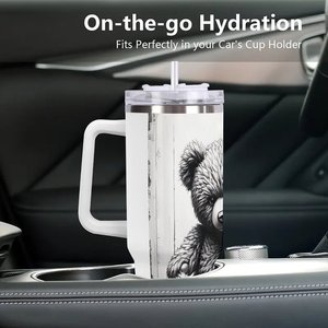 Gobelet isotherme personnalisé de 40 oz pour les clients des cabinets d'avocats, en acier inoxydable, avec motif d'ours - Product Image 3
