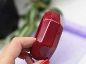 Handmade Red Resin Bangle Chunky Geometric Faceted Resin Craft Hexagon Burgundy <b>Ruby</b> Cuff <b>Bracelet</b> Women Jewelry - Product Image 3