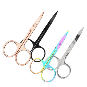 Ciseaux à sourcils incurvés en acier inoxydable, vente chaude, ciseaux de beauté professionnels de précision, fabricant Pakistan - Product Image 4