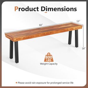 Versatile Acacia <b>Wood</b> Garden <b>Bench</b> Adjustable Foot Pads for Outdoor Dining Patio & Park for Hotels Outdoor Furniture - Product Image 4