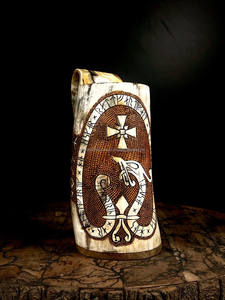 BUFFALO BOIRE CORNE VIKING DRINKING corne Tankard pour bière hydromel médiévale corne à boire tasse avec poignée - Product Image 4