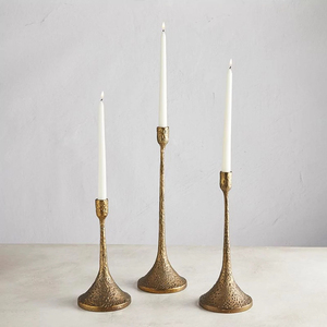 Porte-bougies coniques en laiton antique, chandelier en métal vintage de luxe pour centre de table de mariage, décoration de maison et de fêtes - Product Image 5