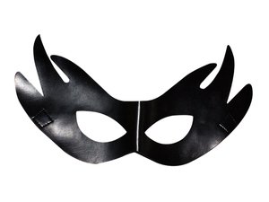 Masque en cuir véritable HMB-571D, couleur noire, avec décorations en clous, tenue de club, unisexe, quatre saisons, taille unique - Product Image 6