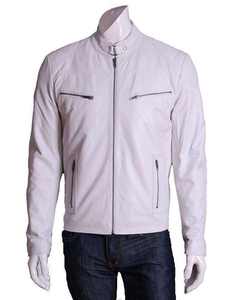 Leather <b>jacket</b> customize logo customize colour customize size street wear stand collar cow skin high quality product - Product Image 1
