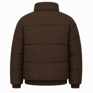 Custom Logo Mens Puffer Jacket Embroidery Printing Winter <b>Padded</b> <b>Coat</b> High Collar Ribbed Cuffs Hem Wholesale OEM Manufacturer - Product Image 3