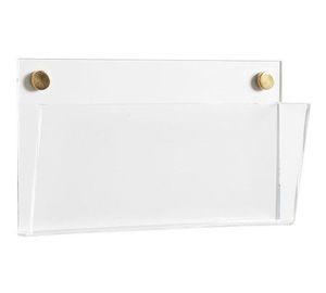 Luxury acrylic accessory acrylic document holder transparent home organiser contemporary acrylic holder sleek paper rack - Product Image 2