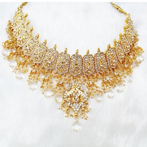 Indian Royal Copper Zircon Gold Plated Vintage Bridal Jewelry Set Flower Design Women Engagement Wedding Party Traditional - Product Image 2