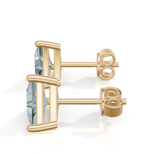 Pendientes de Plata de Ley Chapados en Oro Amarillo con Corte Trillón y Circonita Paraiba, Joyería Clásica para Mujer, 1.5g, Heerani Jewels - Product Image 4