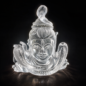Statue de tête de Shiva en quartz clair, sculptée à la main, idole de Mahadev en cristal, sculpture naturelle de dieu hindou, décoration spirituelle pour la maison - Product Image 2