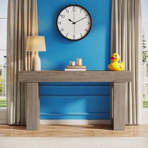 Tavolo Console Rettangolare in Legno, Lungo Tavolo da Divano per Posto dietro il Divano - Product Image 2