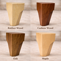 Pieds de meubles en bois massif géométriques modernes, pieds de remplacement élégants avec options de bois personnalisées pour canapé et chaise
