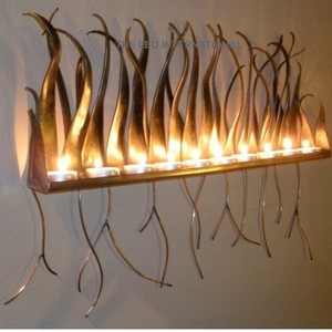 Vintage Gift Metal Wall <b>Sconce</b> Luxury Italian Mid-Century Modern Gold Candle-Style Wall <b>Light</b> Fixture Metal Candle Holder - Product Image 1