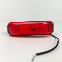 Feu de gabarit latéral étanche à lentille PC, 3 LED (rouge, ambre, blanc), rectangulaire 4 pouces, robuste pour remorques