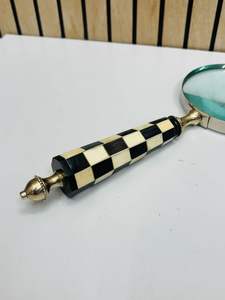 Lupa de 4'' Estilo Vintage con Mango de Resina a Cuadros |   Lente de Lectura e Inspección Portátil - Product Image 3