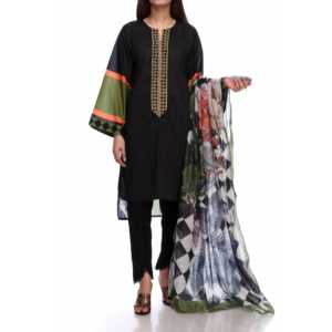 2PC Digital Printed Embroidered Lawn Shirt avec Dupatta Cocktail Dresses PS2209 - Product Image 3