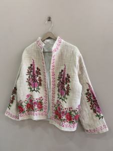 Veste en coton TNT imprimée à la main, style bohème, pour femmes - Product Image 4