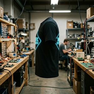 Camiseta LED Luminosa para Hombre, de Algodón Negro, Secado Rápido, Transpirable, Informal, con Luces Nocturnas, para Actividades Especiales, Gran Venta - Product Image 4