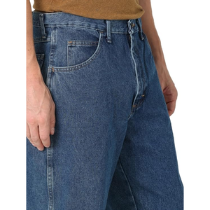 Jean en denim noir droit à jambe large pour homme, taille mi-haute, respirant, en coton et élasthanne, pantalon décontracté fabriqué au Bangladesh - Product Image 4