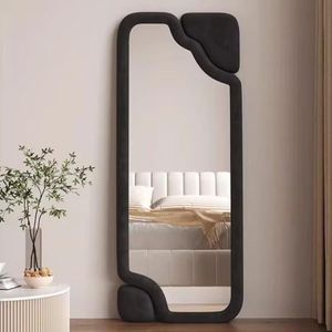 Miroir sur pied en bois écologique à cadre irrégulier, style ferme moderne, pour la maison, la chambre et le salon - Product Image 3