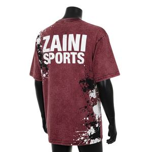 เสื้อยืดผู้ชายทรงหลวม พิมพ์ลายแบบวินเทจ ผ้าคอตตอนเจอร์ซีย์เนื้อหนัก ซักย้อมแบบแอซิดวอช 100% คอตตอน - Product Image 4