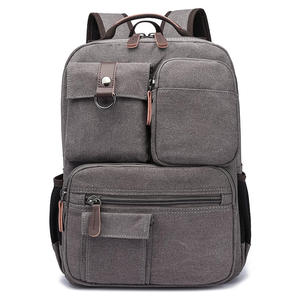<b>Canvas</b> Classic Geometric Open Casual <b>Backpack</b> with Multiple Zipper Pockets Unisex Softback 56-77L Durable Daily Use Eco-Friendly - Product Image 4