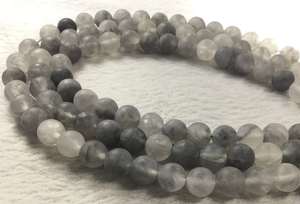 Cuentas de Cuarzo Gris Mate Esmerilado de Hilo Completo, Piedra Natural para Pulseras, Collares y Joyería DIY - Product Image 5