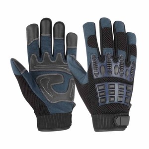 Gants de mécanicien en cuir synthétique avec paume numérique en PU, dos en maille laminée, manchette en néoprène, résistance à la chaleur, antidérapants, logo personnalisé - Product Image 4