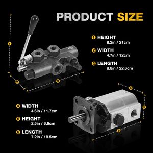 Kit de pompe hydraulique à 2 étages pour fendeuse de bûches de 16 GPM avec vanne de contrôle automatique de 25 GPM - Product Image 3