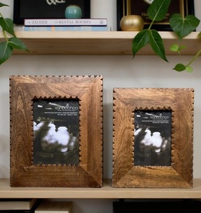 Cadre photo en bois durable, écologique, fait main, avec incrustations de os, mosaïque, décoration de table, fabricant indien - Product Image 4