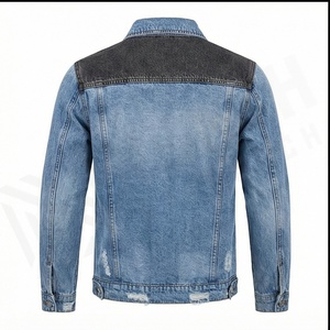 Chaqueta vaquera personalizable para hombre con relleno de algodón, tela transpirable lavada Vintage, fábrica al por mayor, suave y cómoda - Product Image 3