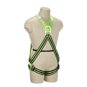 Harnais de protection antichute intégral en polyester vert, résistance au rupture 22 KN, capacité 150 kg, ceinture de sécurité réglable pour travaux sur toiture - Product Image 1