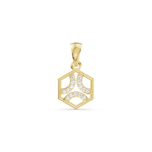 Pendentif en or jaune 9 carats avec diamants pour femme, bijou de luxe de haute qualité pour le quotidien et les mariages - Product Image 1