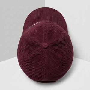 Gorra de Papá Personalizada de 6 Paneles Sin Estructura, Visera Precurvada de Pana, Bordado Plano, OEM ODM, Marca Privada, Venta al por Mayor, MOQ Bajo - Product Image 3