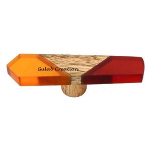 Boutons d'armoire et de tiroir en résine et bois faits à la main Poignées décoratives pour armoires de cuisine, commodes et meubles Upcycling - Product Image 2