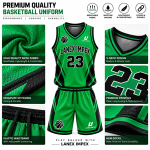 Conjunto de Uniforme de Baloncesto Personalizado de Alta Calidad para Hombre, Ropa Deportiva de Equipo, Sublimación, Cuello en V, Jersey sin Mangas, Pantalones Cortos Transpirables - Product Image 5