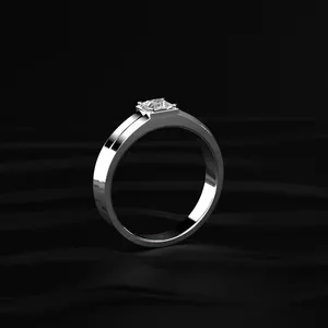 <b>Plain</b> Band Princess Cut Lab Grown Diamond D-E Color VVS-VS Clarity Gold Plated Men's Luxury Wedding <b>Ring</b> Buy Direct Indian - Product Image 3