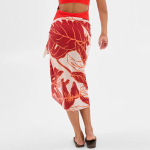 Pareo de Playa para Mujer al por Mayor, Falda Envolvente de Rayón Suave, Traje de Baño, Cubrebañador con Estampado Floral Tropical, Ropa de Playa para Vacaciones de Verano - Product Image 2
