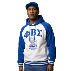 Sudadera con Capucha Bicolor Phi Beta Sigma Azul y Blanco para Hombre, Sudadera con Capucha con Letras Griegas, Ropa de Fraternidad Premium, Corte Clásico - Product Image 1