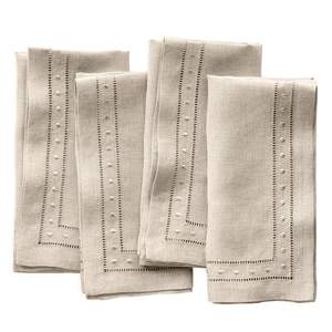 Servilleta de Lino 100% Natural con Bordado y Dobladillo Cuadrado, Estilo Japonés, Tamaño/Color/Logotipo Personalizado, Mantelería para Comedor de Alta Gama - Product Image 1