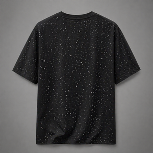 T-shirts personnalisés pour hommes en gros, T-shirts décontractés à strass thermocollés, dégradé de couleurs, manches courtes, tendance été, respirants - Product Image 4