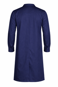 Bata de Laboratorio Unisex Azul Marino, Ropa de Trabajo Médica Profesional de Longitud Completa con Diseño de Tela Resistente y Cierre Seguro con Botones Delanteros - Product Image 3