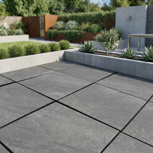 Baldosas de Porcelana Vistaar OEM Rectified Hammer Stone Nero R11 Semi-Mate de 20 mm de Espesor, 600x600 mm, para Exteriores, Resistentes y Antideslizantes - Product Image 6