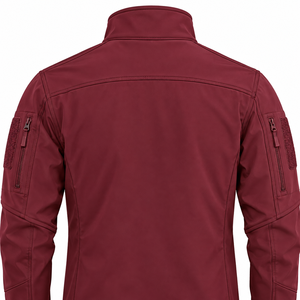 Veste Softshell Tactique Homme PRODA SPORTS Bordeaux Col Montant Fermeture Éclair Coupe-Vent Séchage Rapide Hiver - Product Image 4